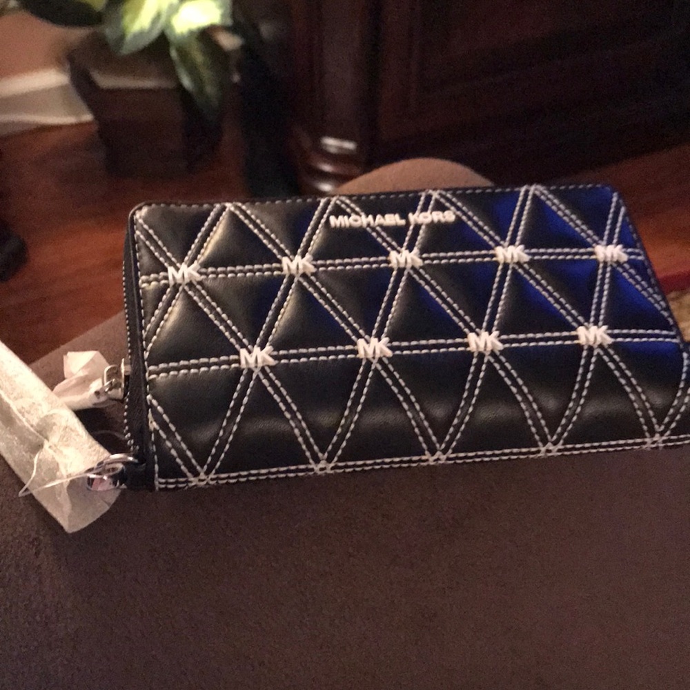 Michael Kors Large Quilted Leather  Wristlet